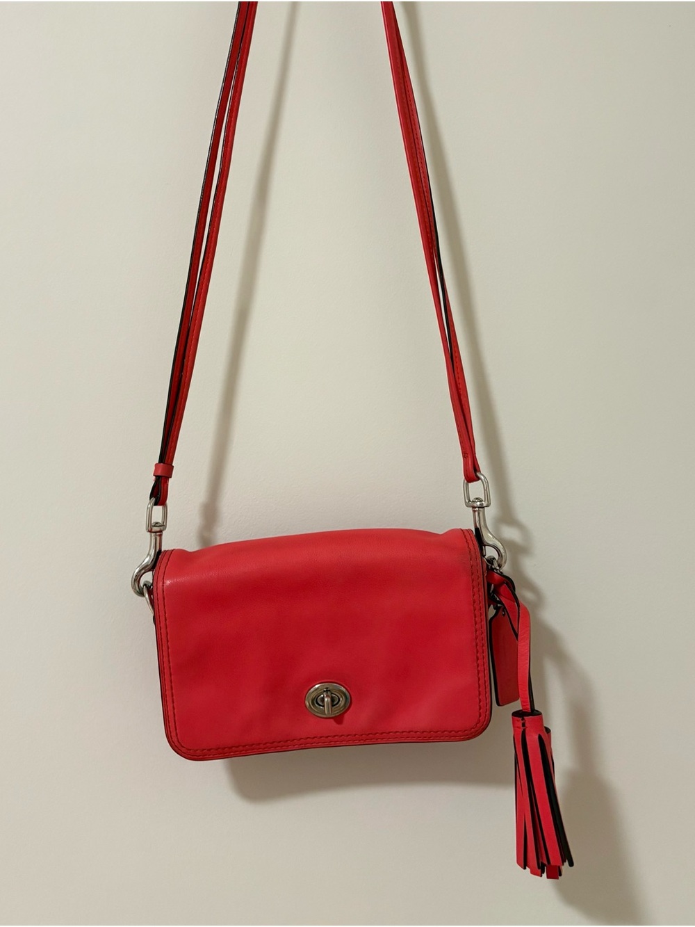 Coach Legacy Leather Penny Shoulder Crossbody Bag 19914 Fuchsia Hot Pink